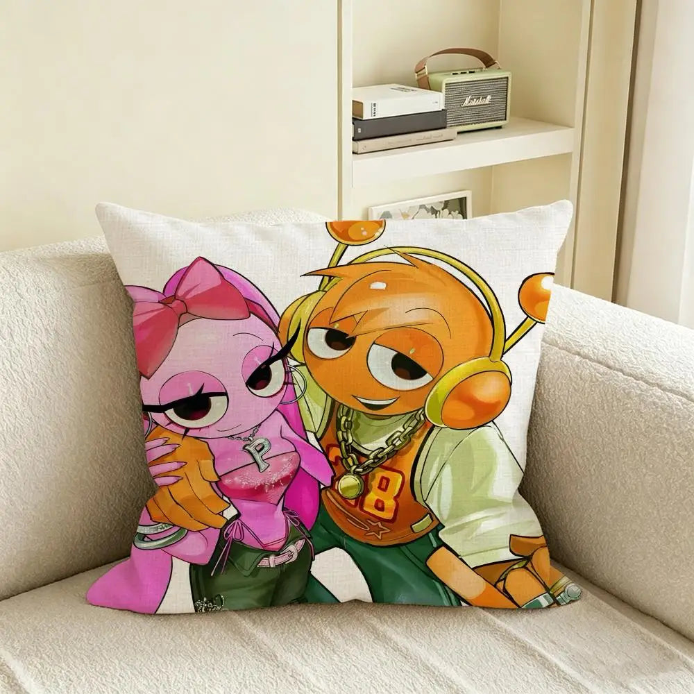 Sprunki Incredibox Linen Cushion Cover | Sofa & Bedroom Décor Decorative Cushion Cover Axl White5 50X50cm