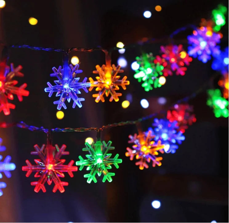 Snowflake LED Christmas Garland Hanging Tree Ornaments Christmas Ornaments Axl multicolor snowflake 6M 40LED