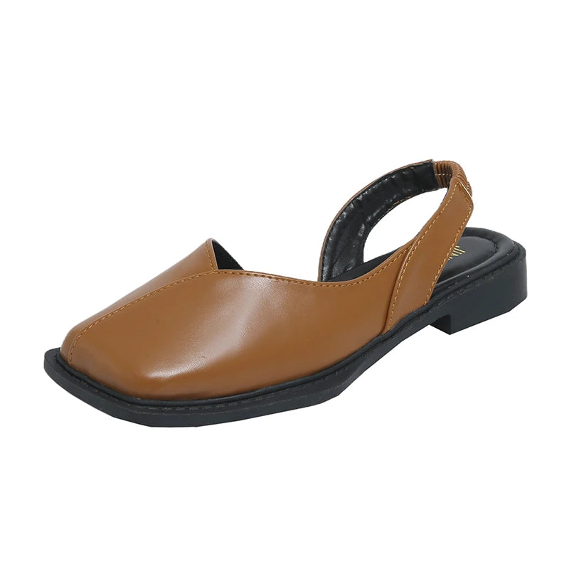 Women's Zebra Print Slingback Low Heel Mule Sandals Mule Sandals Axl Brown 38