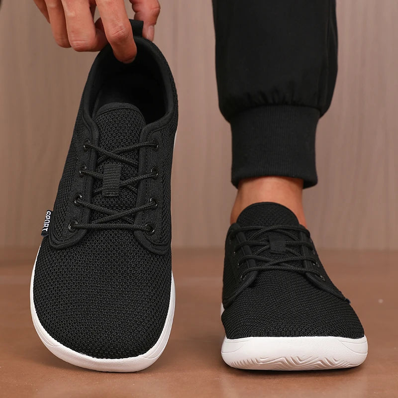 ZULIWAGN Wide Toe Barefoot Walking Shoes – Breathable Mesh Walking Shoes Axl Black white 37