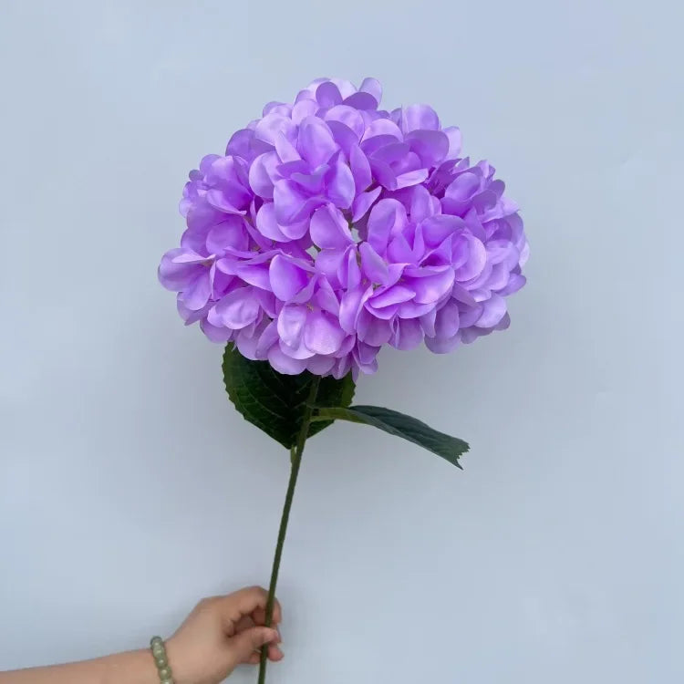 Large Hydrangea Artificial Flower Stems – 135 Petals, Candy Colors Artificial Flower Stems Axl Light purple