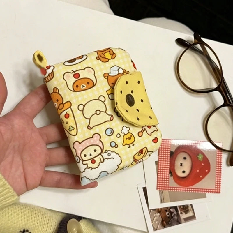 Cute Cartoon Bear Coin Purse – Canvas Zipper Wallet & Key Bag Canvas Coin Purse Axl