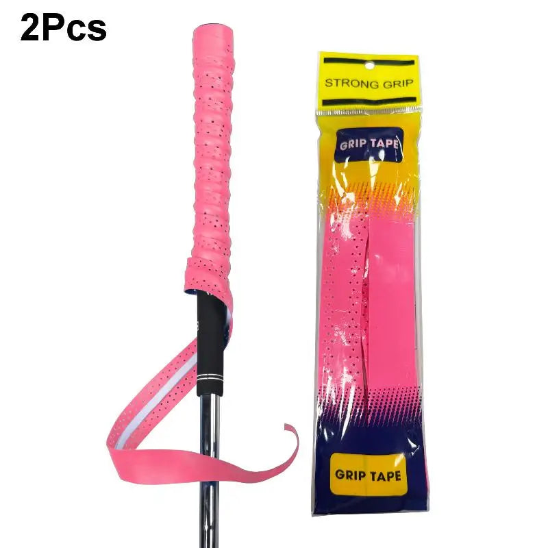 PU Leather Golf Club Grip Tape – Non-Slip Sweatproof Wrap Golf Grip Tape Axl 2PCS Red