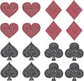 16 Pcs Playing Card Rhinestone Applique Patches – 4 Suit Designs Rhinestone Applique Patch Axl AECH04-16639