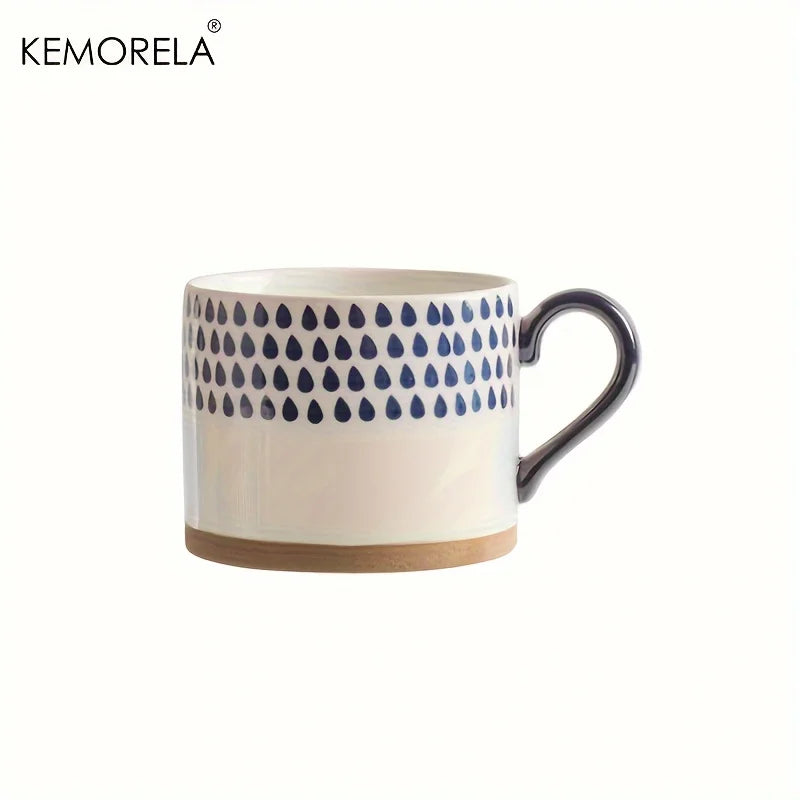 KEMORELA 450ml Nordic Ceramic Coffee Mug with Handle | Retro Ceramic Coffee Mug Axl A 301-400ml