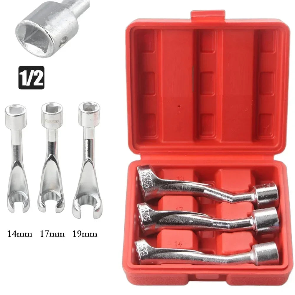 1/2" Drive Fuel Injector Socket Set 14/17/19mm – 3-Piece Fuel Injector Socket Set Axl Red Box China Mainland