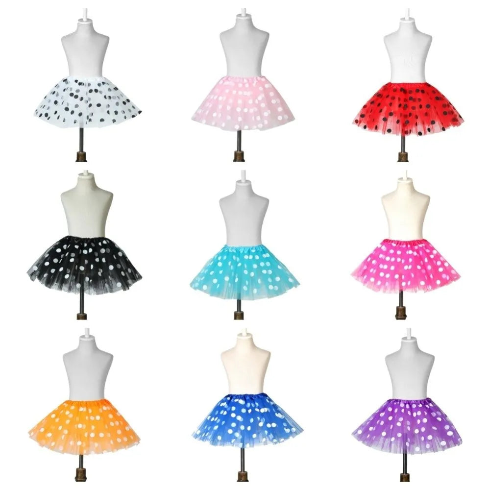 Polka Dot Tutu Skirt – Puffy Layered Tulle Pettiskirt Women Tulle Tutu Skirt Axl