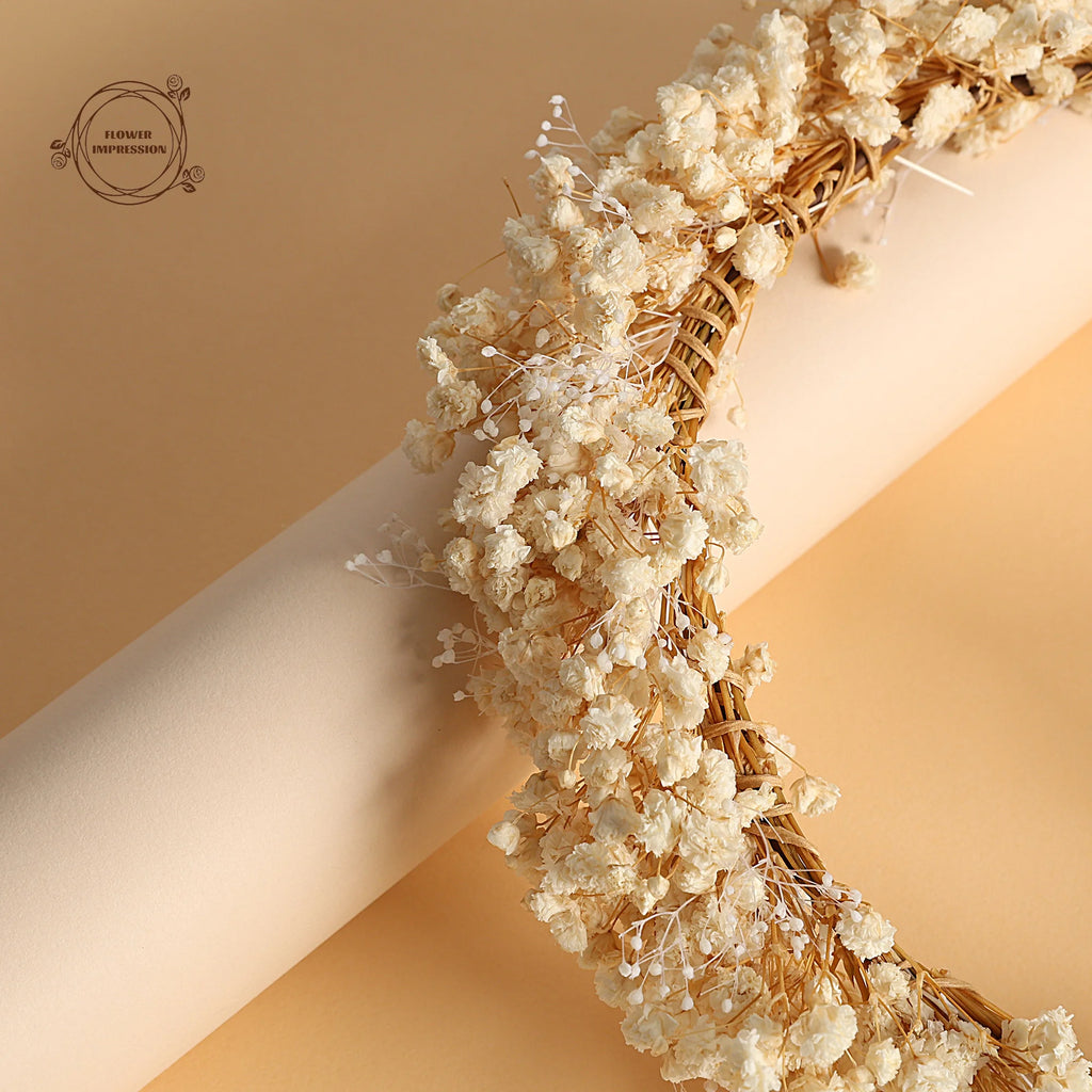 Handmade Baby's Breath Flower Crown – Dry Gypsophila Wreath Flower Crown Wreath Axl