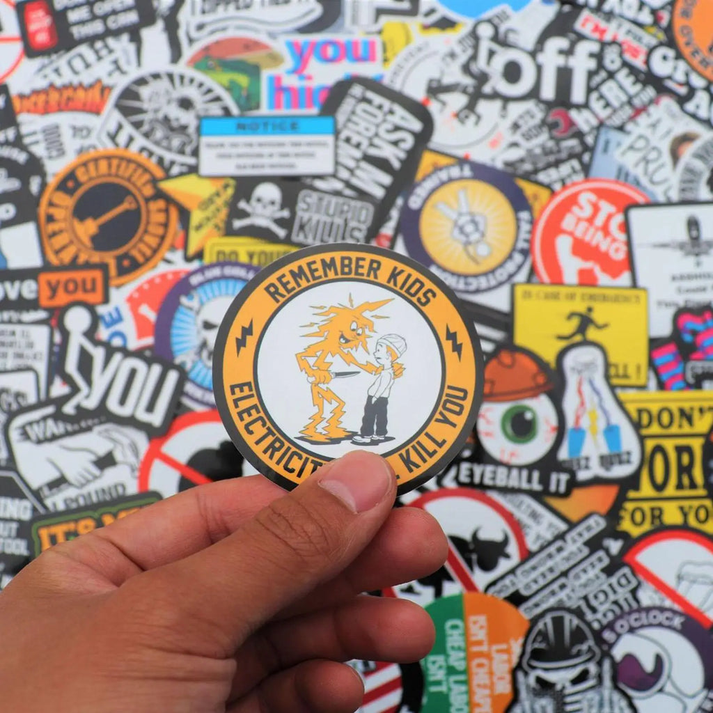 150-Piece Funny Hard Hat Stickers Pack – Blue Collar Edition Sticker Pack Axl