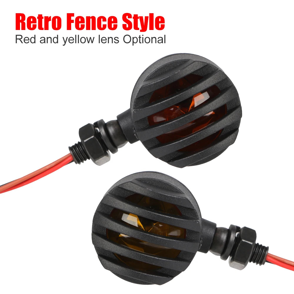 Retro Motorcycle Turn Signal Indicators – 2Pcs Halogen Blinker Motorcycle Turn Signals Axl