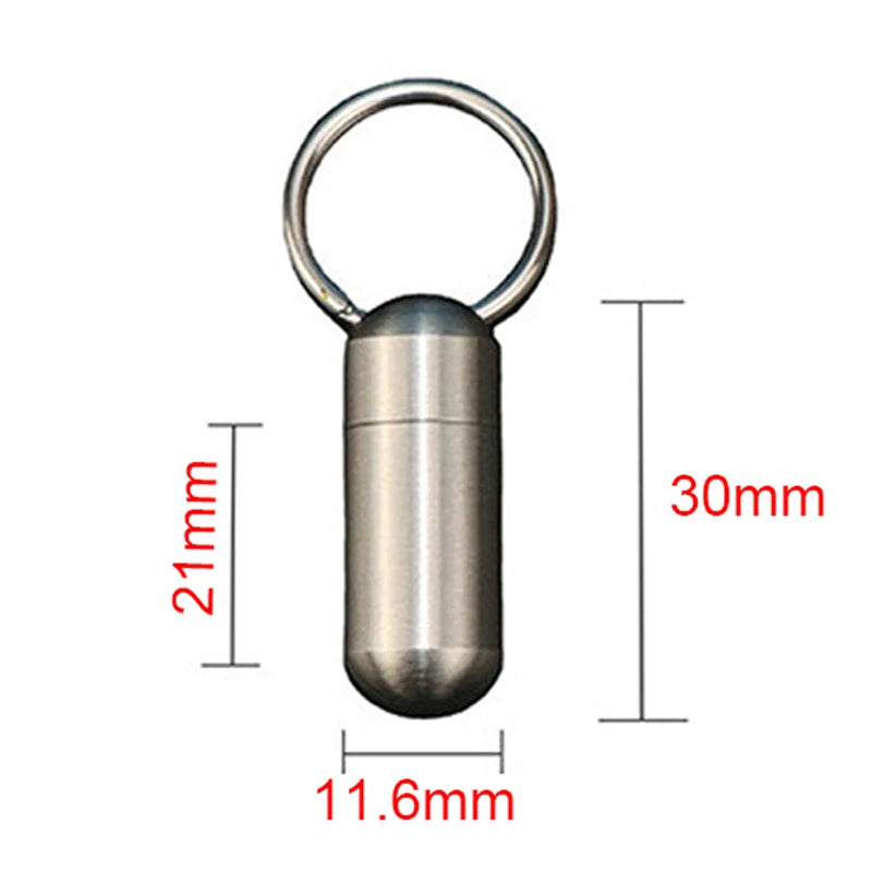 Stainless Steel Waterproof Pill Box – Mini EDC Capsule Case Pill Capsule Case Axl one size
