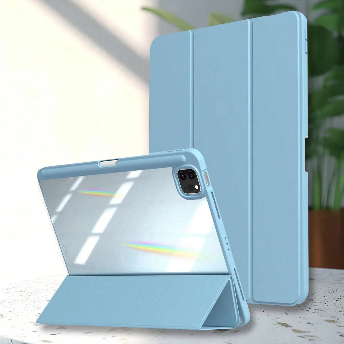 iPad Case with Pencil Holder – Pro, Air, Gen 9-11 Compatible Tablet Case Axl Sky Blue iPad Air2 9.7in 2014