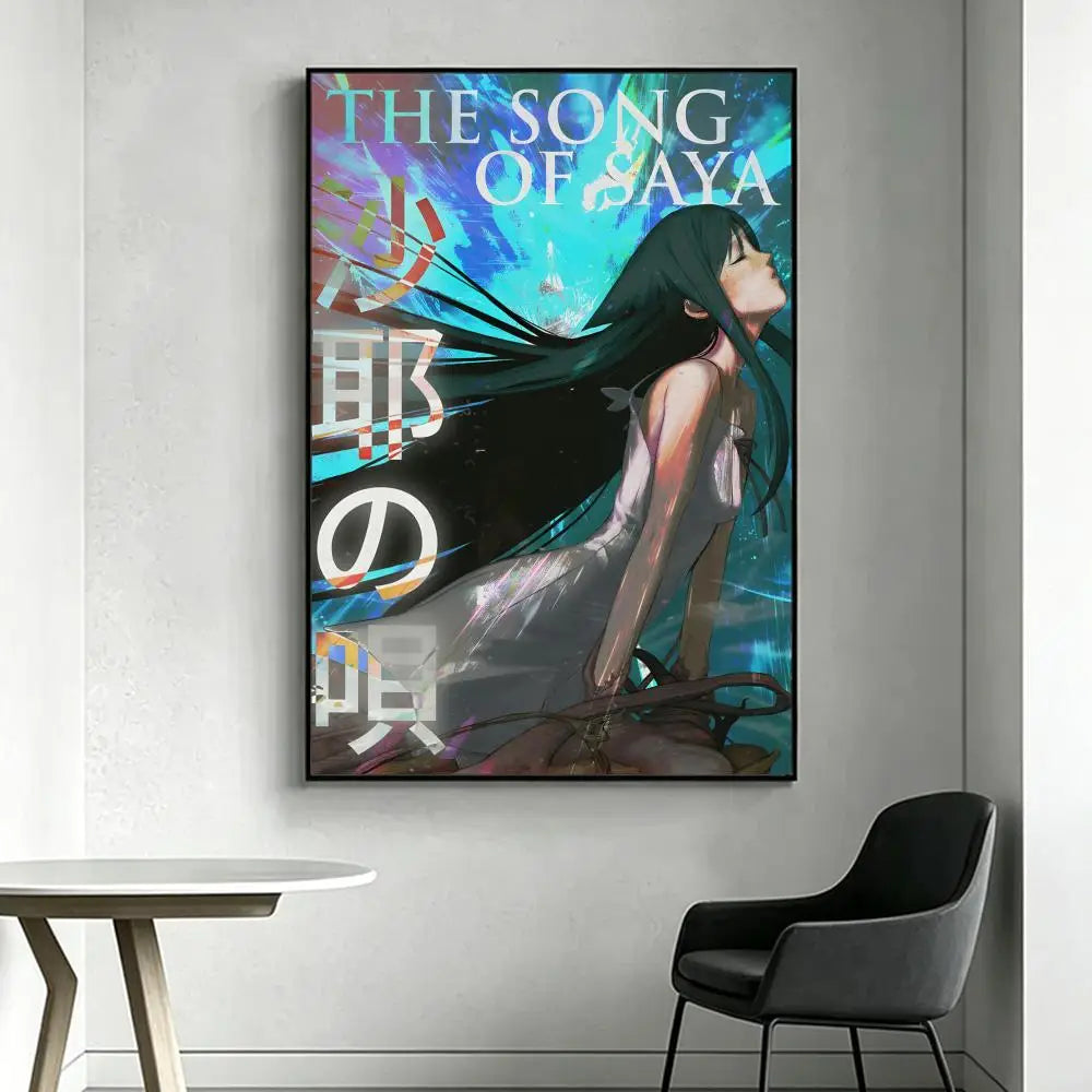Saya No Uta HD Poster – Waterproof Anime Wall Art Decor Art Wall Poster Axl White3 40X50cmNoframe