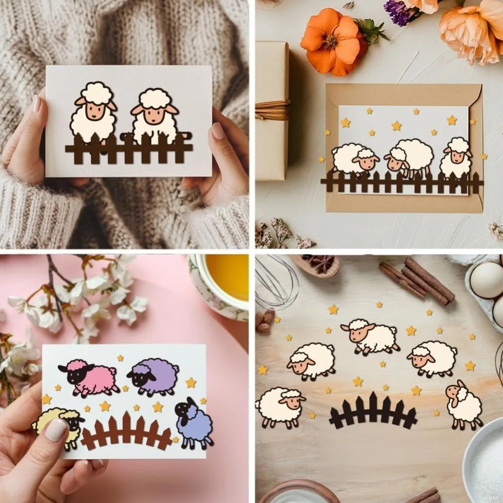 Sheep Farm Metal Cutting Dies – DIY Paper Craft Stencil Set Metal Cutting Dies Axl