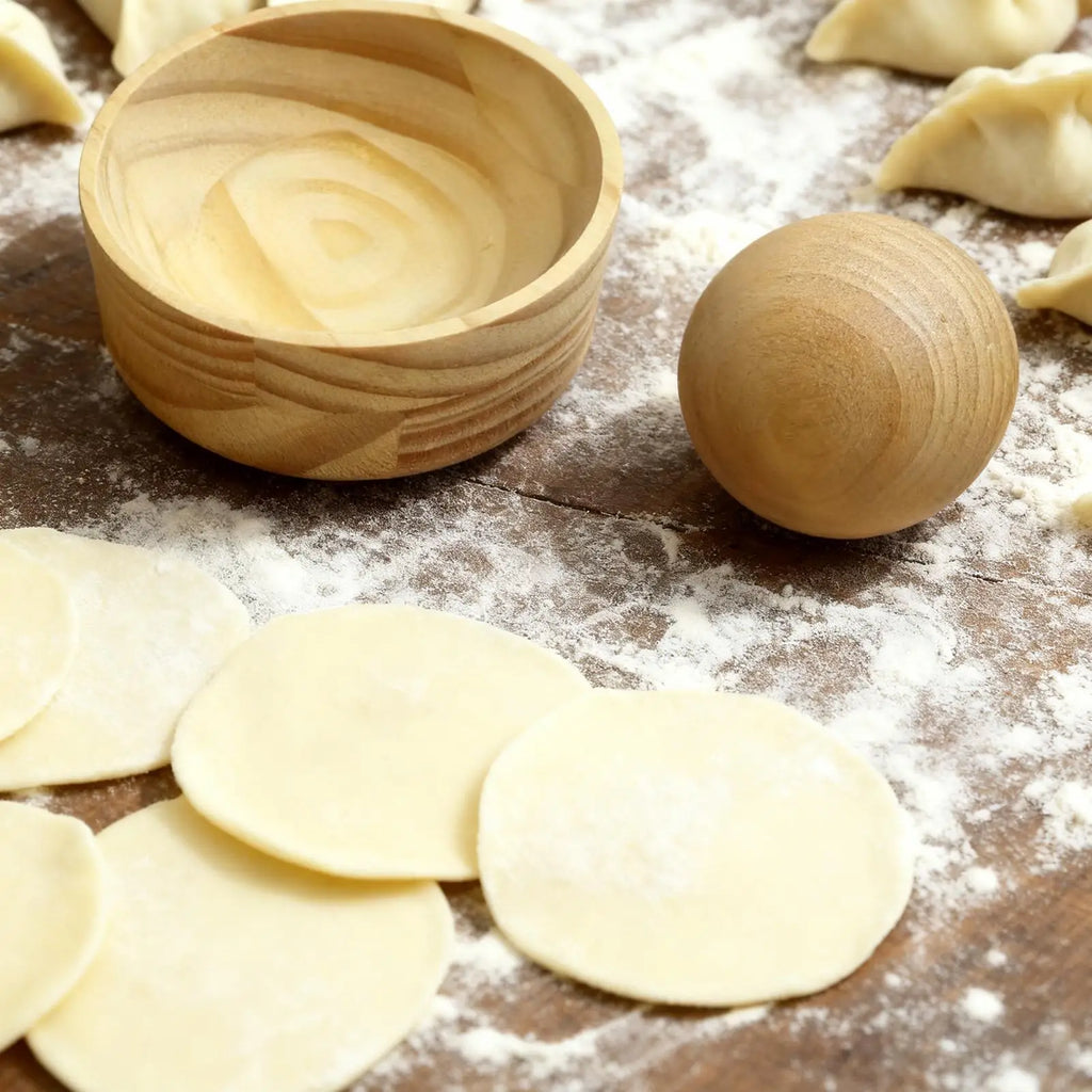 Wooden Dumpling Skin Maker – Hand Press Dough Wrapper Mold Dumpling Dough Press Axl