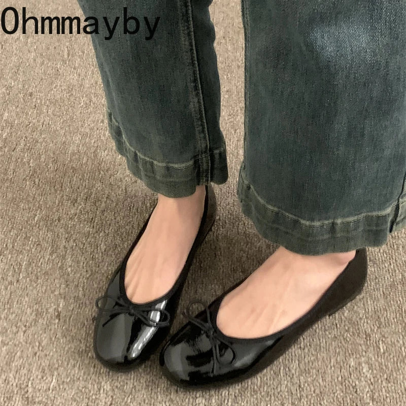 Women's Butterfly-Knot Ballet Flats – Slip-On Soft Sole Shoes Ballet Flats Axl