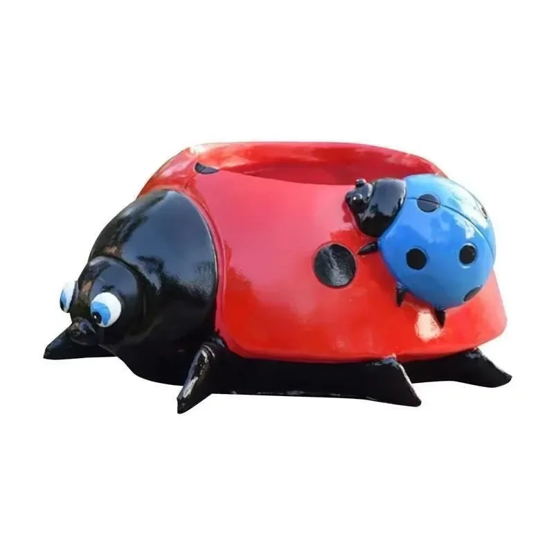 Resin Ladybug Garden Ornament – Flower Pot & Lawn Decor Garden Ornament Axl