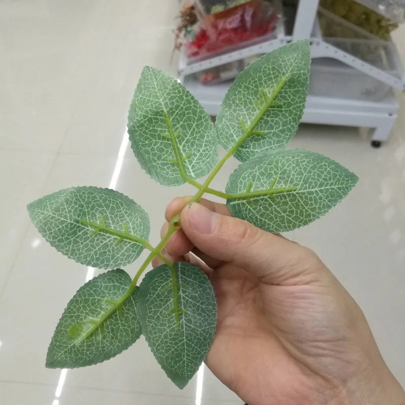 Artificial Rose Leaves Silk Greenery for DIY Crafts 10/30/50 Pcs Artificial Floral Leaves Axl