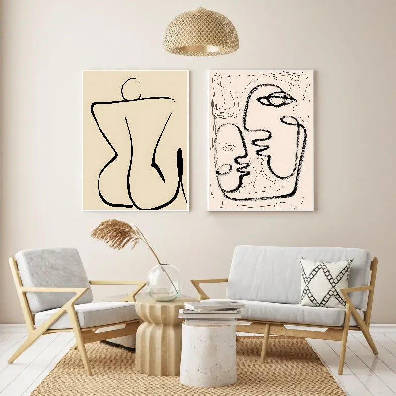 Minimalist Line Art Face Poster | Self-Adhesive Wall Decor Sticker Wall Art Poster Axl