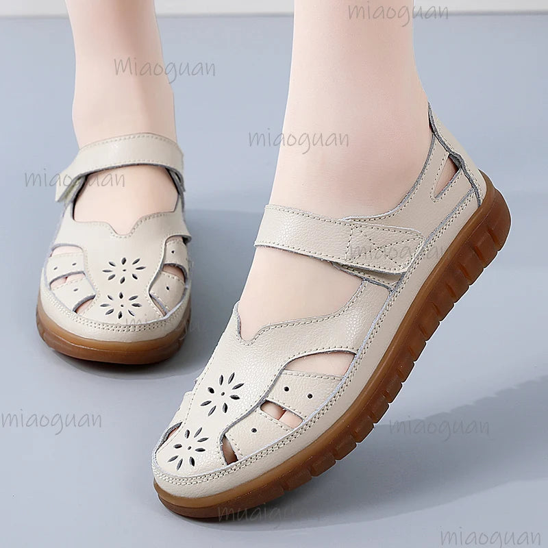 Roma Women's Flat Sandals – Breathable Retro Beach Summer Shoes Women's Flat Sandals Axl