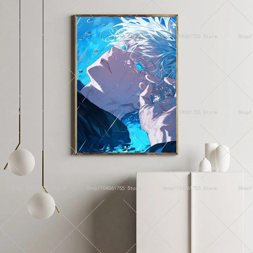 Anime Gojo Waterproof Self-Adhesive Wall Poster | Room Decor Anime Wall Poster Axl