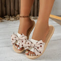 Women's Bow Knot Slide Sandals – Non-Slip Beach Slippers Slide Sandals Axl 43 Beige
