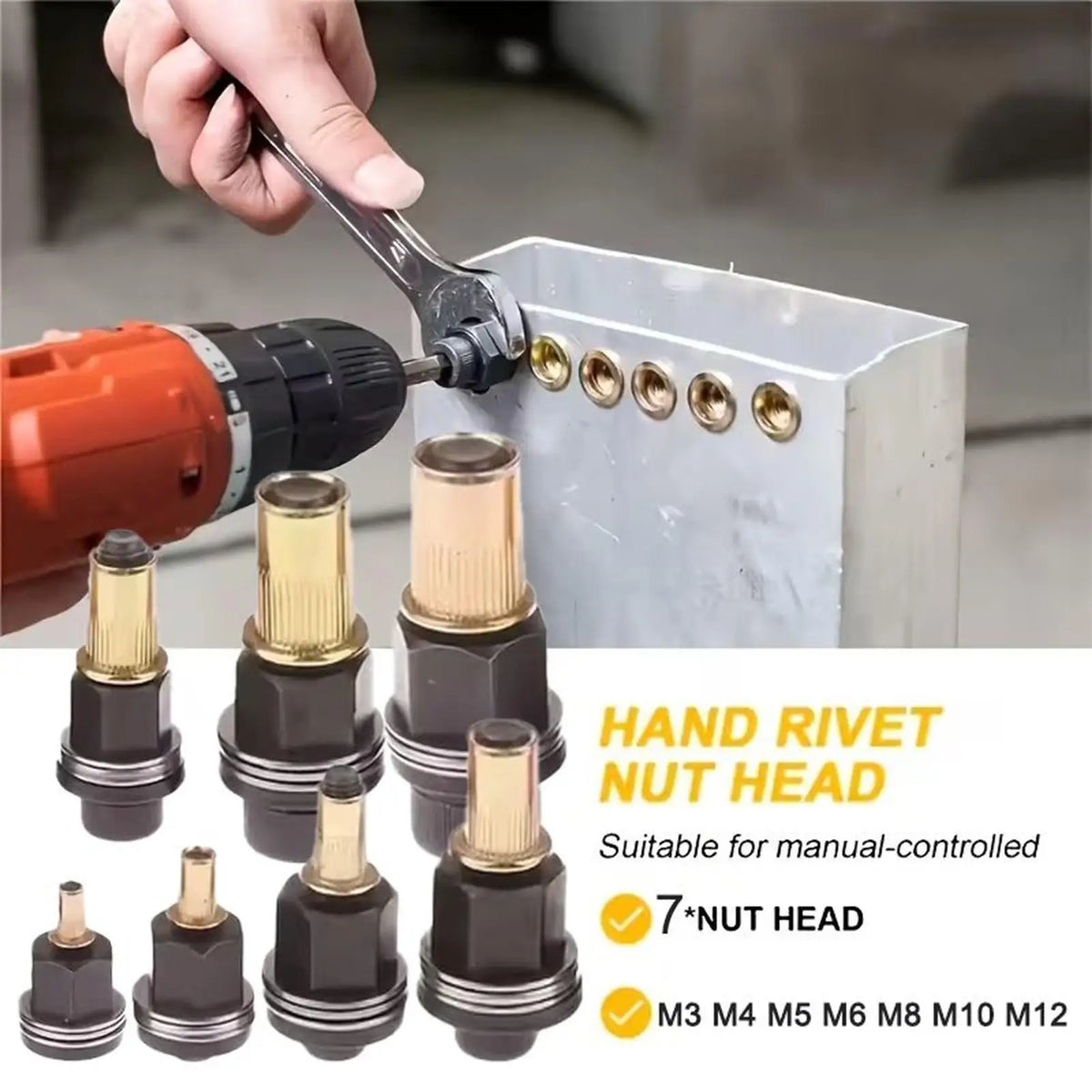 7-Piece Rivet Nut Tool Kit – Carbon Steel M3–M12 Wrench Set Rivet Nut Tool Kit Axl Default Title