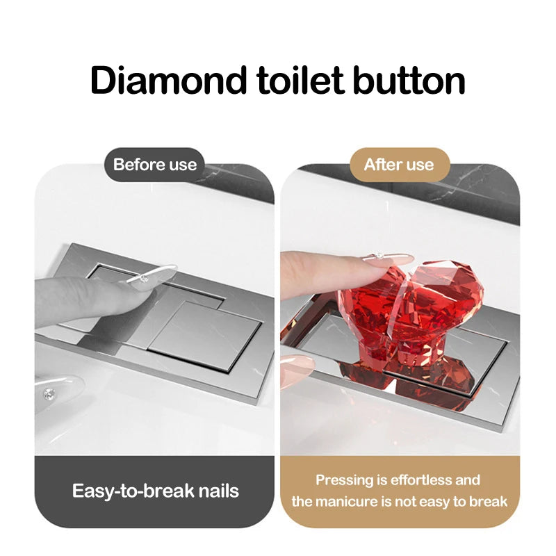 Heart Shaped Toilet Flush Button Helper – Acrylic Press Cap Toilet Button Cap Axl