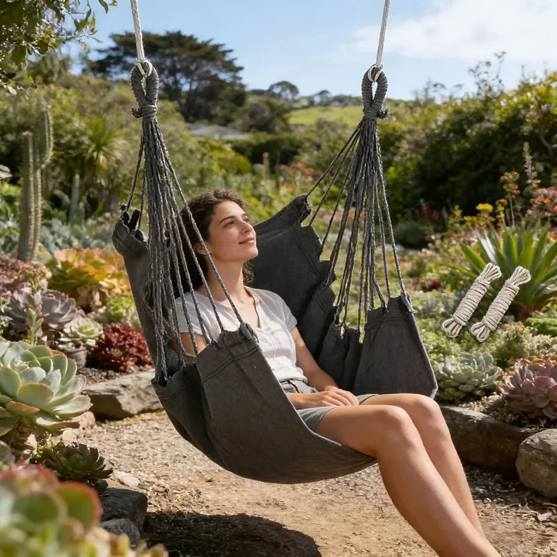 Indoor Outdoor Hanging Swing Chair – Soft Comfort Rocking Chair Hanging Swing Chair Axl