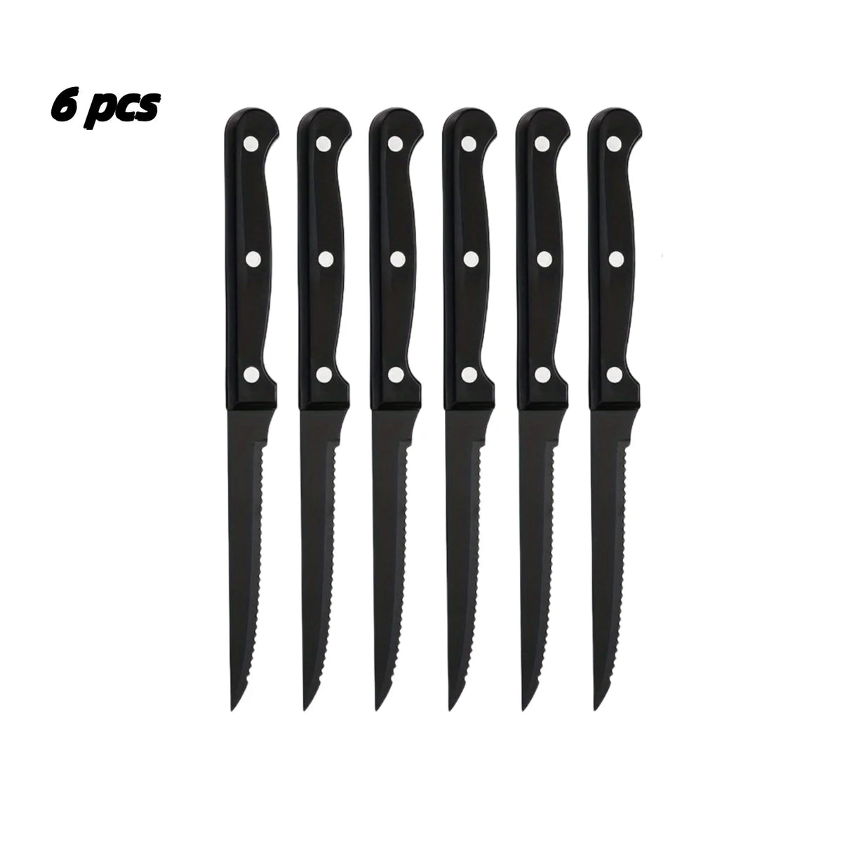 Black Stainless Steel Steak Knife Set – 4/6/8/16 Pcs Serrated Steak Knife Set Axl 6 Pcs Steak Knife China Mainland