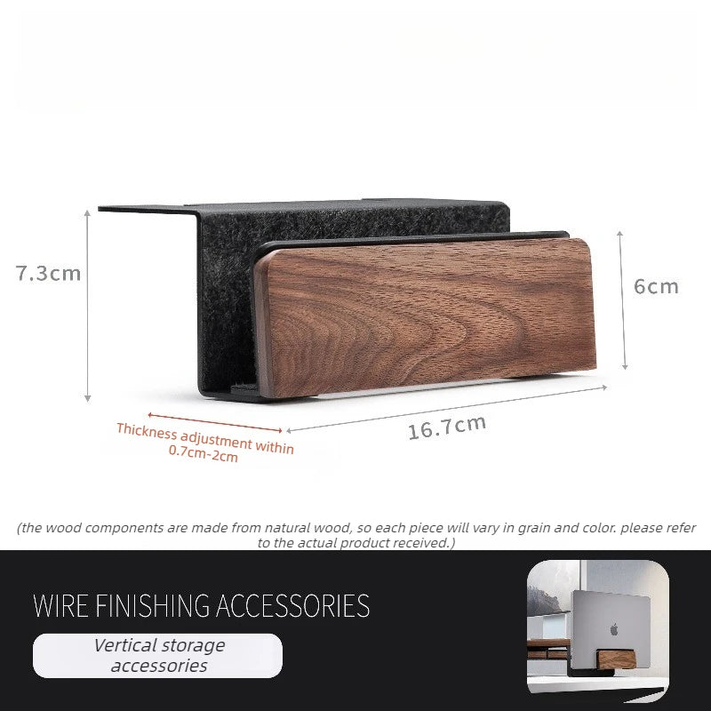 Wooden Vertical Laptop & Notebook Desktop Storage Rack – M Series Desktop Storage Rack Axl Walnut