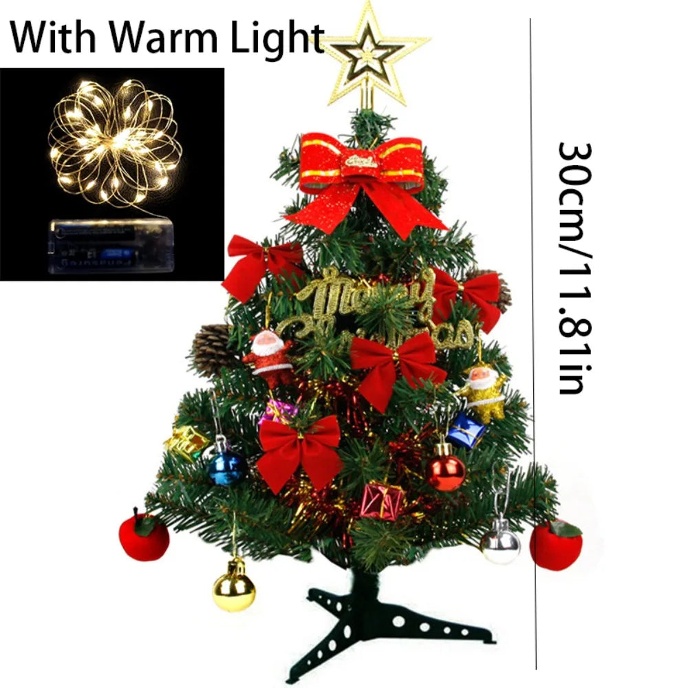 Mini Artificial Christmas Tree 30/45cm | DIY Tabletop Decor Artificial Christmas Tree Axl 0.6M 30CM-with Warm Light