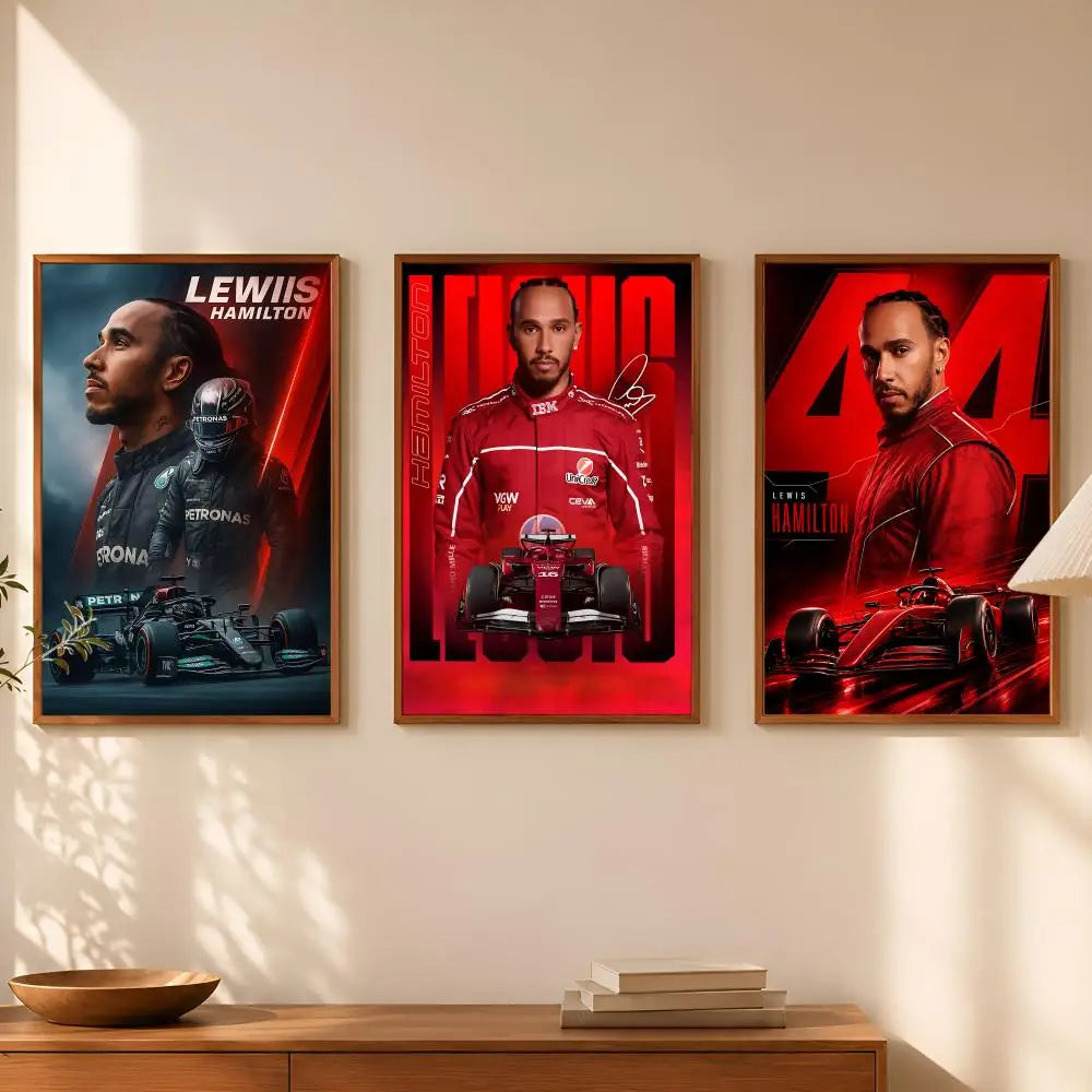 Lewis Hamilton HD Self-Stick Wall Poster – Waterproof Home Decor Sports Wall Poster Axl