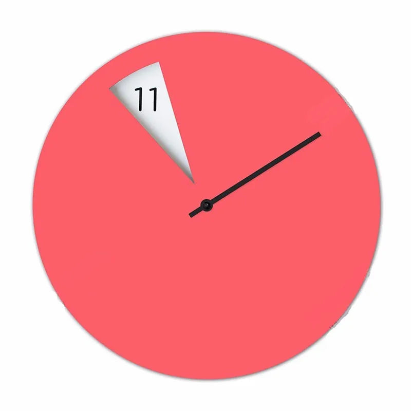 Nordic Silent Wall Clock – 12" Minimalist Modern Home Decor Silent Wall Clock Axl Rose Red 12 inch