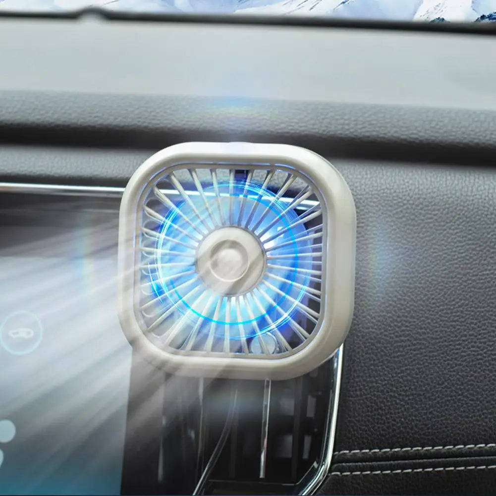 Mini USB Car Vent Fan – 3-Speed Clip-On with LED Light Car Vent Fan Axl