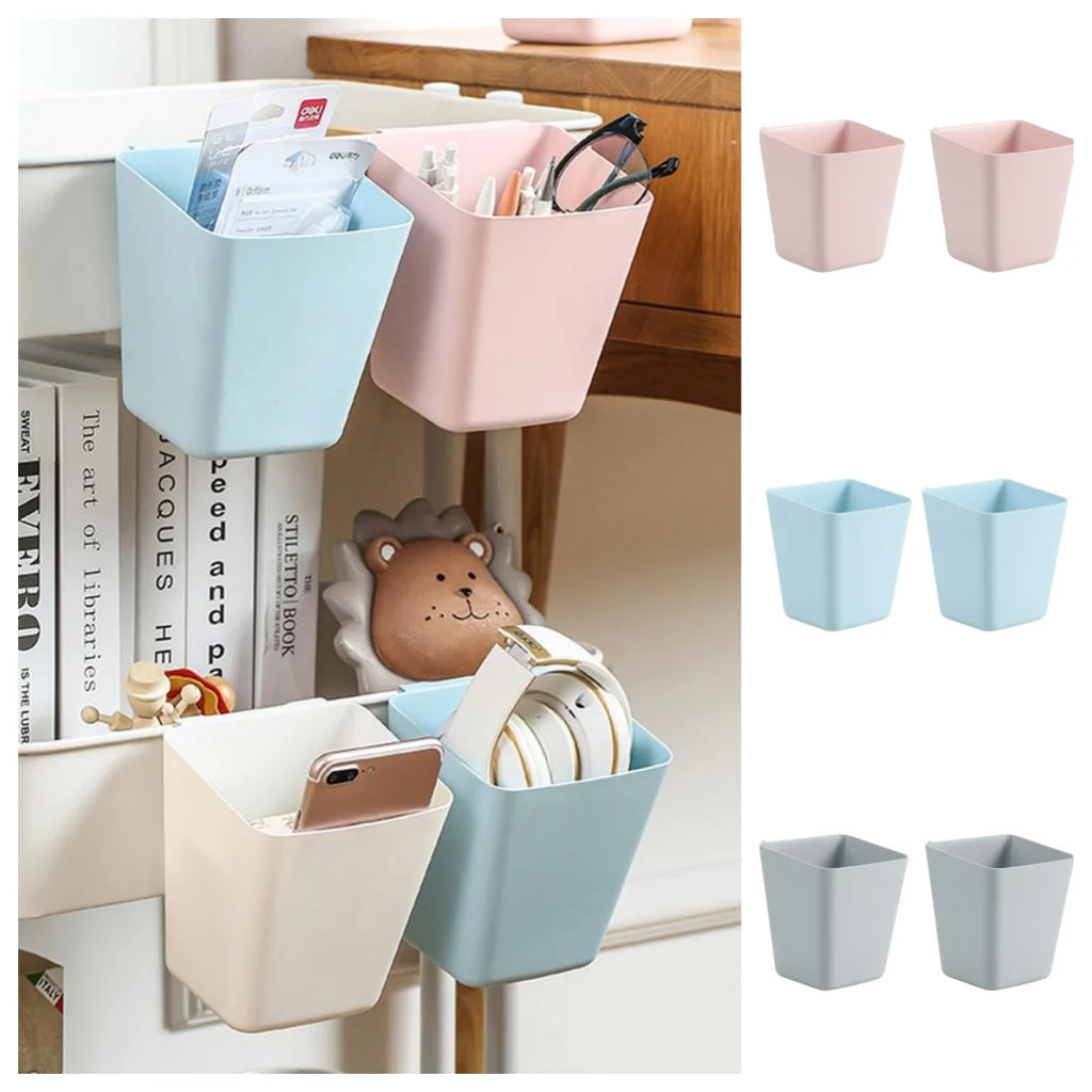 2-Pack Hanging Bucket Organizers for Rolling Carts & Walls Hanging Storage Bins Axl