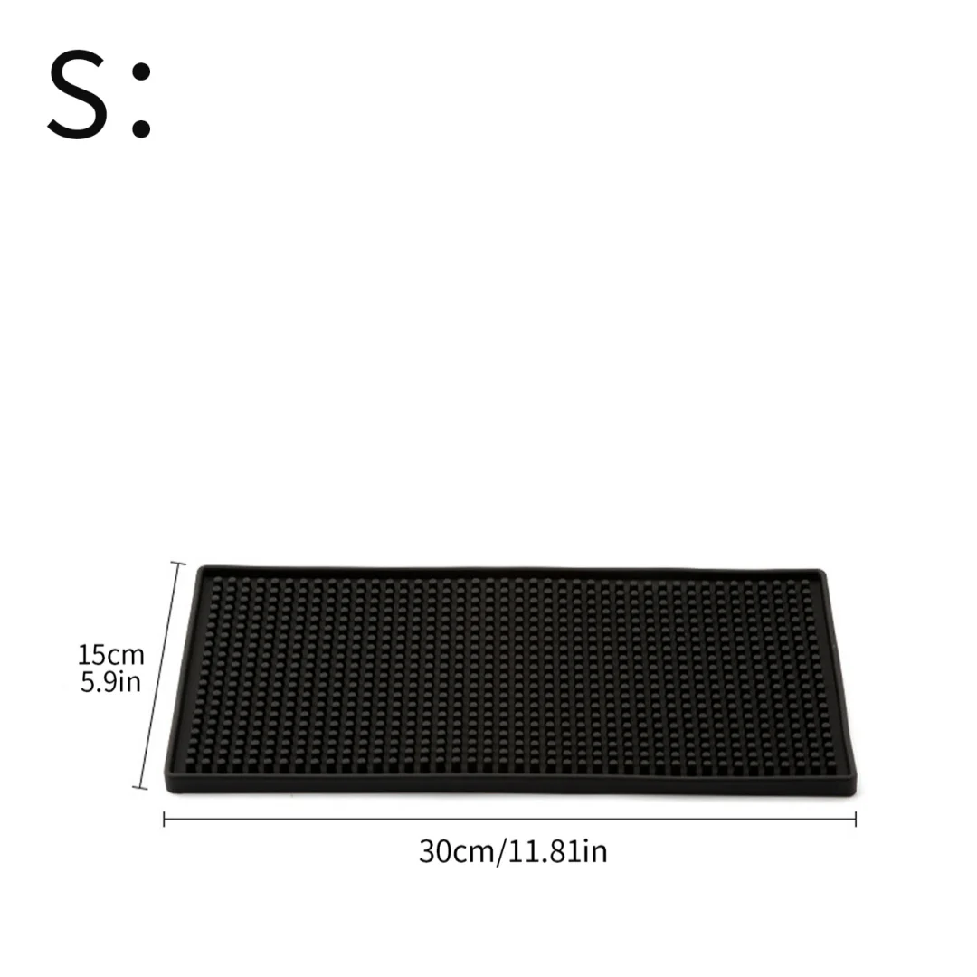Black PVC Bar Mat – Drainer & Spill Mat for Countertops Bar Drainer Mat Axl 30x15cm