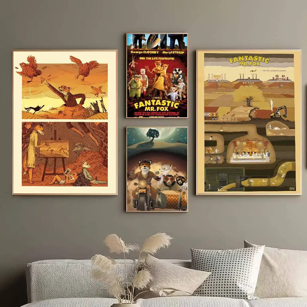 Fantastic Mr. Fox Poster – Self-Adhesive Waterproof Wall Art Wall Art Poster Axl
