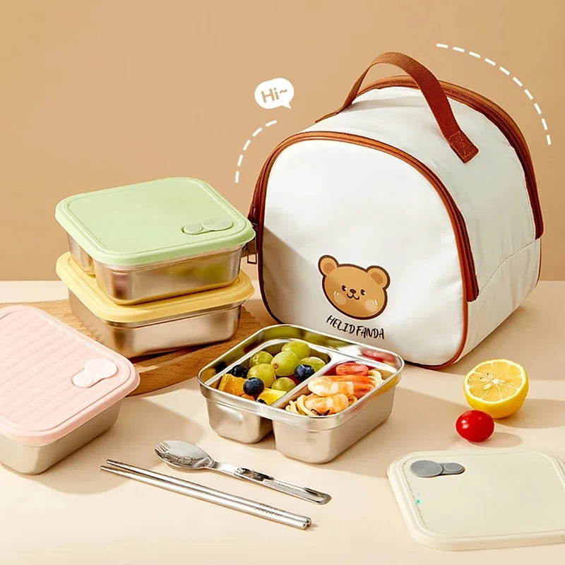 WORTHBUY 304 Stainless Steel Stackable Leak-Proof Lunch Box Stainless Steel Lunch Box Axl