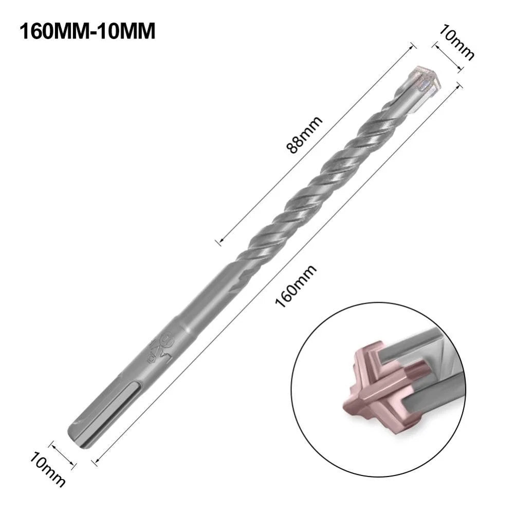 SDS Plus Drill Bit 4 Cutter Cross Tip – Concrete & Masonry Masonry Drill Bit Axl 10x160mm