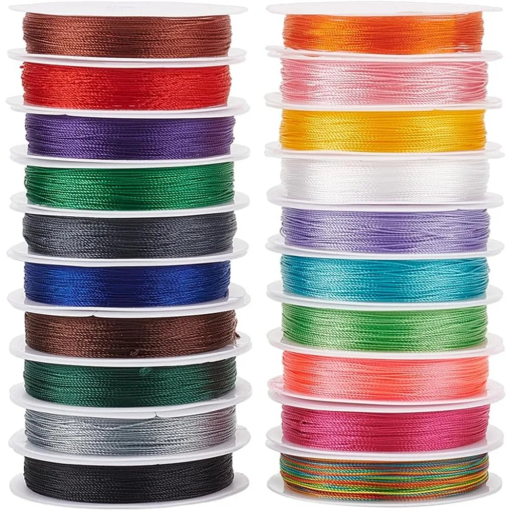 20 Colors 219 Yards Beading String – 0.4mm Knotting Cord Set Beading Cord Set Axl AECH04-12900