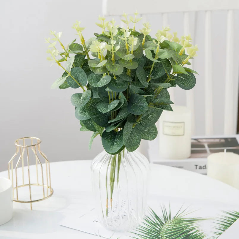 Silk Eucalyptus Leaves 50/100pcs – Wedding & Home Décor Artificial Greenery Stems Axl