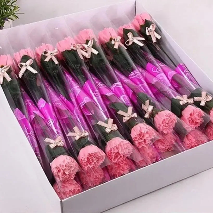 8-Pack Carnation Soap Flowers – Gift Bouquet for Any Occasion Artificial Soap Flowers Axl