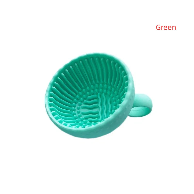 Silicone Makeup Brush Cleaner Bowl – Non-Slip Scrubber Makeup Brush Cleaner Axl Green