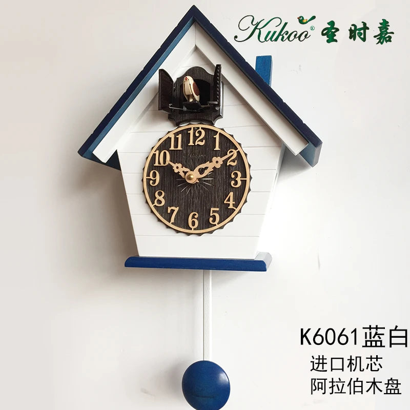 Wood Cuckoo Wall Clock – Bamboo Pendulum Bird Decor 12" Decorative Wall Clock Axl