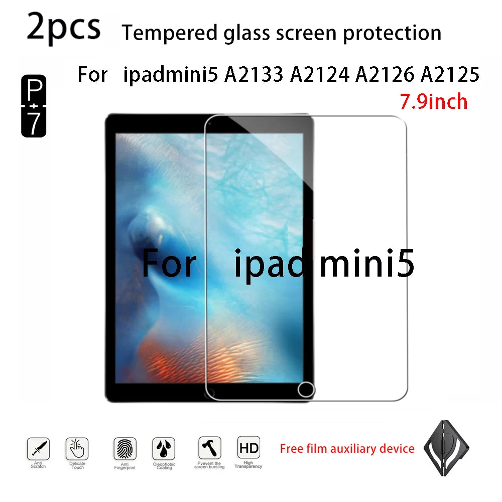 2-Pack HD Tempered Glass Screen Protector for iPad Mini 4/5/6/7 Tablet Screen Protector Axl ipad mini5 7.9inch