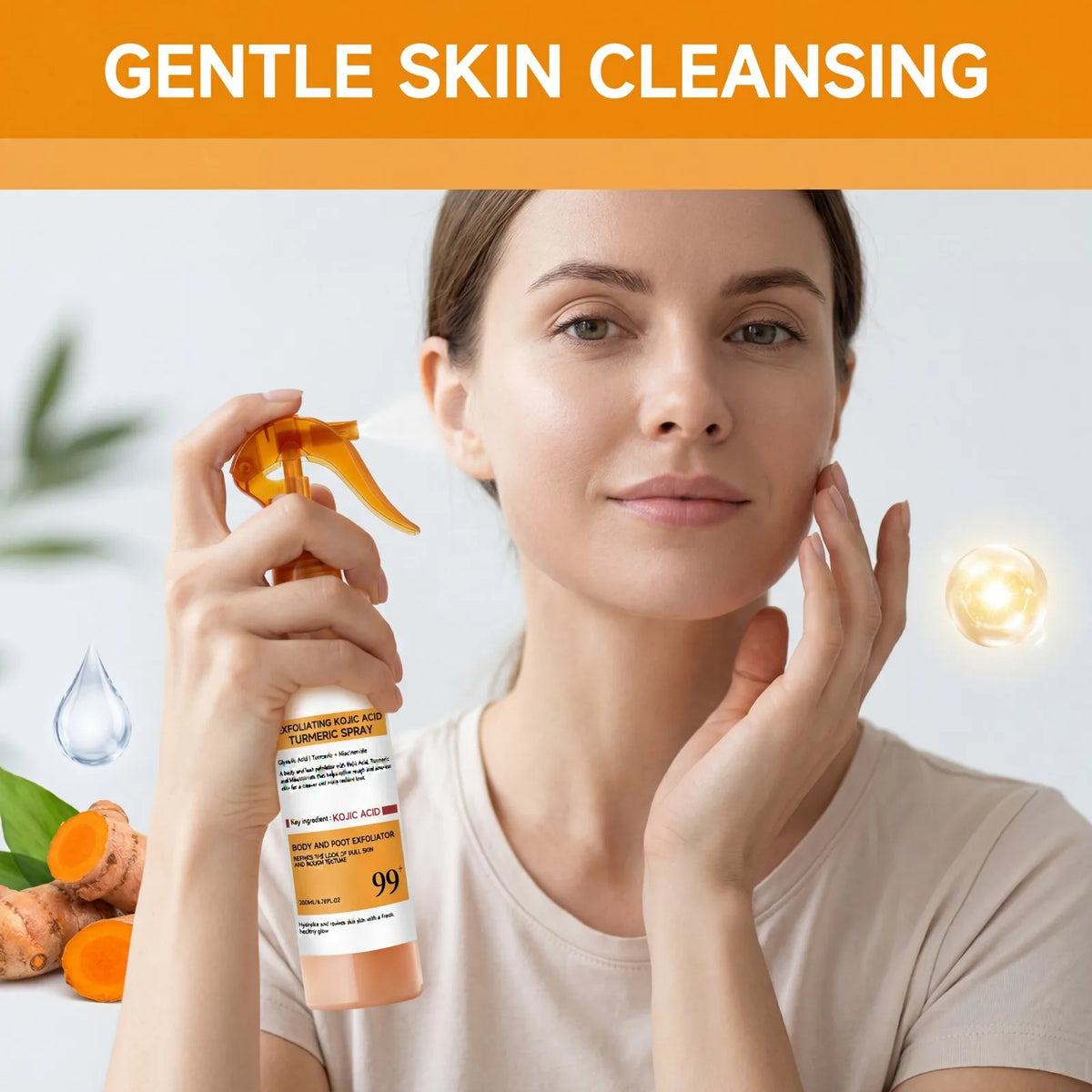 Kojic Acid Turmeric Body Spray – Brightening & Smoothing 200ml Brightening Body Spray Axl
