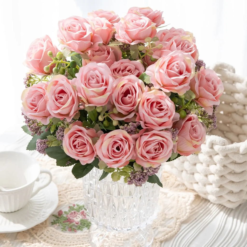 Artificial Silk Rose Bouquet – Wedding & Home Décor Artificial Flower Bouquet Axl