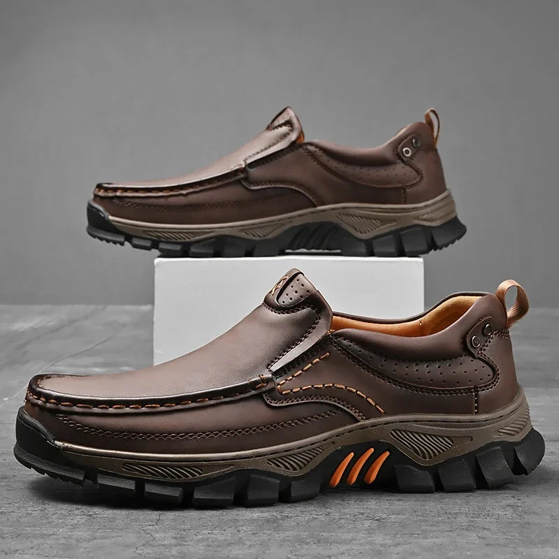 Men's Retro Leather Loafers – Breathable Slip-On Casual Shoes Men's Leather Loafers Axl