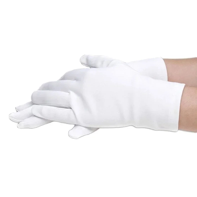 White Satin Kids Gloves – Flower Girl Wedding & Party Gloves Kids Formal Gloves Axl One Size WHITE